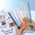 Transparent loose leaf binder rings colorful plastic planner notebook rings office stationery - B5 [26 Holes] / Clear White
