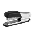 Medium metal desktop stapler, black and silver office stationery binding tool for paper. - 5677 Silver