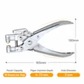 Metal single hole puncher for paper leather belt, heavy duty 30 sheets capacity, 5mm aperture. - Classic Style (9718)