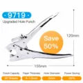 Heavy-duty metal hole puncher 5mm aperture 30 sheets capacity with ergonomic labor-saving design - Labor-Saving Style (9719)