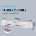 Manual 30-hole punch machine for loose-leaf paper binder, office DIY stationery tool white - 30-Hole Round Hole Punch