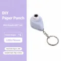 Mini DIY papierperforator met sleutelhanger schattige bloemvorm draagbaar gereedschap - Bloemblad