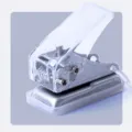 Mini transparent single hole punch, 8 pages capacity hand puncher for loose leaf paper - Clear