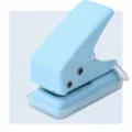 Mini single-hole puncher for student stationery and DIY loose-leaf paper binding. - Light Blue