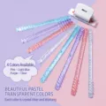 Plastic loose leaf binder rings colorful transparent spiral binding coils for notebook planning office - A5 (10 Holes) / Transparent Pink