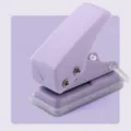Mini single hole puncher for paper, portable handheld punch tool, purple stationery for school office DIY - Purple