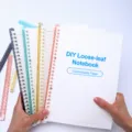 Colorful transparent loose leaf binder rings and plastic scissor clips for custom DIY notebooks. - A4 (30 Holes) / Clear White