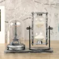 Vintage Eiffel Tower hourglass LED night light desktop ornament home decor gift nice - Luminous Tower Hourglass / Silver