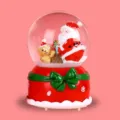 Christmas resin snow globe music box with Santa and bear, festive desktop decor, light gift. - 80# Music+Lights+Snow / 2021-Christmas Bear