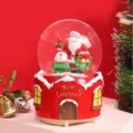 Weihnachtsschneekugel Spieluhr mit Weihnachtsmann, perfekte Feiertagsgeschenk Heimdekoration. - 18# (Weihnachts-Schneehaus-Schneemann)