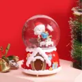 Weihnachten Schneekugel Spieluhr Desktop Dekoration mit Weihnachtsmann und leuchtendem Licht. - 17# (Weihnachts-Schneehaus - Geschenk)
