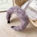Elegante diadema de malla trenzada morada con textura de lunares para un estilo chic. - Púrpura