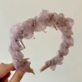 Lavendelfarbener Netzhaarreif mit Kristallperlen und Kammzähnen für das Haarstyling - Rosa