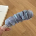 Pince à cheveux banane élégante en tulle plissé bleu avec paillettes brillantes pour femme - Marbré Bleu Brun