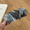 Pince banane élégante en gaze à fleurs pour coiffure en queue de cheval femme - Tie-Dye Vert Brun