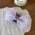 Elegant lavender organza bow hair claw clip for a gentle and romantic hairstyle look - Purple