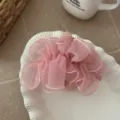 Elegante roze mesh haarklem met een volumineus strikontwerp voor stijlvolle dames - Roze
