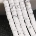 White disc loose beads 2x4mm flat round spacer beads for jewelry making DIY bracelets findings. - White With Grey Veins
