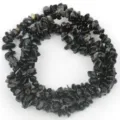 Cuentas de virutas de cristal negras irregulares hilo semiacabado DIY joyeria. - 19