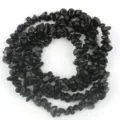 Cuentas de astillas de cristal negro perlas sueltas de grava irregular para pulseras de bricolaje. - 20