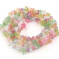 Cuentas sueltas de grava de cristal irregular multicolor semiterminadas pulsera de joyería - 25