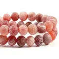 Red crackled agate round beads for DIY jewelry making, gemstone loose beads bracelet parts - 6mm/Approx 60pcs / 4