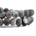 Natural weathered agate loose beads round beads for DIY bracelet jewelry making craft accessories. - 5