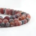 Weathered crackled agate round beads detail closeup for DIY handmade bracelet jewelry making. - 7
