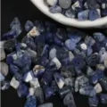 Natural irregular blue crystal gravel stone beads with holes for DIY jewelry making bracelets. - 5-8mm / 1