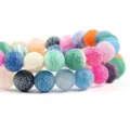 Colorful cracked agate loose round beads for DIY jewelry bracelet crafting accessories variant - 11