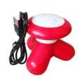 Mini electric tripod massager with USB cable, portable red and white relaxing device. - Red