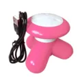 Mini tripod electric massager with USB cable, portable pink and white body for daily relaxation. - Pink