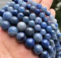 Natural blue gemstone loose beads round semi-finished DIY bracelet jewelry making accessories - Blue Gemstone