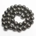 Electroplated lava stone round loose beads metallic finish spacer beads for DIY jewelry making. - 6mm/approx. 63 beads / Dark Gray