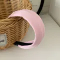 Elegant pink pleated knitted wide headband for women Korean style hair accessory. - Water Pink