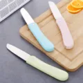 Portable folding fruit knife, mini stainless steel pocket knife with plastic handle. - Nordic Blue