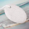 White oval pumice stone for feet, natural volcanic foot scrubber for dead skin removal variant. - Large Egg Shape