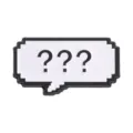 Retro pixel speech bubble enamel pin with three question marks design - Question Mark (???) (QHXZ6785)