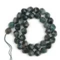 Dark green faceted gemstone beads strand for DIY handmade jewelry bracelet crafting accessories - 19