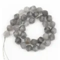 Grey faceted stone beads semi-finished loose DIY jewelry making bracelet crafting accessories - 21