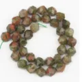 Detailed view of faceted gemstone beads, natural stone multi-cut design for DIY jewelry making. - 24