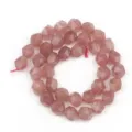 Pink faceted gemstone loose beads DIY jewelry making semi-finished bracelet accessories - 27