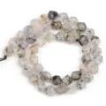 Detailed view of faceted natural stone loose beads for DIY bracelet jewelry crafting. - 29