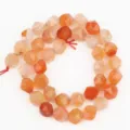 Faceted gemstone loose beads detail showing sparkling orange texture for DIY jewelry making. - 39