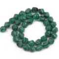 Faceted green malachite pattern loose beads for DIY handmade bracelet jewelry making. - 6mm / Style 3