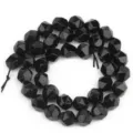Black Faceted Stone Beads Semi-finished DIY Jewelry Handmade Bracelet Beading Accessories - 6mm / 4