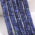 Blue disc beads 2x4mm gemstone spacer beads for DIY bracelet jewelry making craft supply supplies - Dark Blue