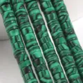 Green Stripe Disc Beads 2x4mm DIY Stone Loose Beads for Bracelet Crafting Jewelry Making - Green and Black