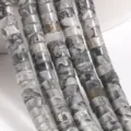 Grey stone disc beads heishi spacer beads for DIY bracelet jewelry making size 2x4mm strand - Gray