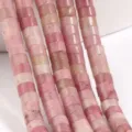 Pink jade crystal flat round spacer beads for DIY jewelry making, bracelet crafting parts. - Pink